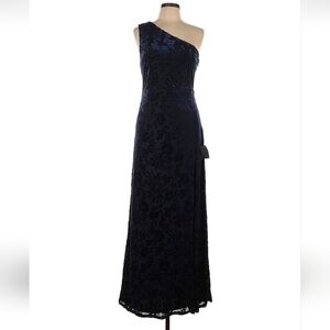 LuLus Velvet Formal Blue Dress